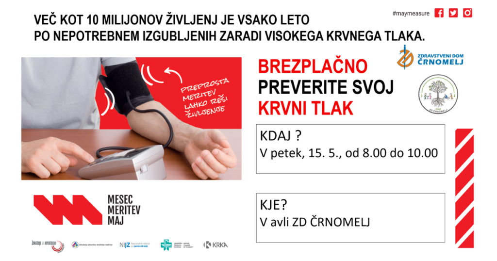 Plakat akcije Meritve krvnega tlaka (klikni za PDF)